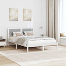 vidaXL Ágykeret fejtámlával Világosszürke 160 x 200 cm Tömör fenyőfa