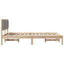 vidaXL Ágykeret fejtámlával Világosszürke 150 x 200 cm Tömör fenyőfa