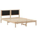 vidaXL Ágykeret fejtámlával Fekete 150 x 200 cm Tömör fenyőfa