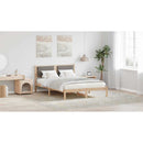 vidaXL Ágykeret fejtámlával Tópszínű 140 x 200 cm Tömör fenyőfa