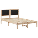 vidaXL Ágykeret fejtámlával Fekete 120 x 200 cm Tömör fenyőfa