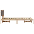 vidaXL Ágykeret fejtámlával Tópszínű 120 x 200 cm Tömör fenyőfa