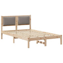 vidaXL Ágykeret fejtámlával Tópszínű 120 x 190 cm Tömör fenyőfa
