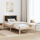 vidaXL Ágykeret fejtámlával Fekete 100 x 200 cm Tömör fenyőfa