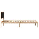 vidaXL Ágykeret fejtámlával Fekete 100 x 200 cm Tömör fenyőfa