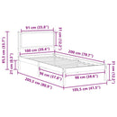 vidaXL Ágykeret fejtámlával Fekete 100 x 200 cm Tömör fenyőfa