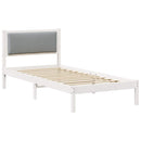 vidaXL Ágykeret fejtámlával Világosszürke 100 x 200 cm Tömör fenyőfa