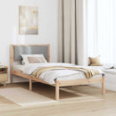 vidaXL Ágykeret fejtámlával Világosszürke 90 x 200 cm Tömör fenyőfa