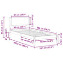 vidaXL Ágykeret fejtámlával Világosszürke 90 x 200 cm Tömör fenyőfa