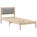 vidaXL Ágykeret fejtámlával Világosszürke 80 x 200 cm Tömör fenyőfa