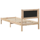 vidaXL Ágykeret fejtámlával Fekete 80 x 200 cm Tömör fenyőfa