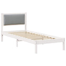 vidaXL Ágykeret fejtámlával Világosszürke 80 x 200 cm Tömör fenyőfa