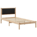 vidaXL Ágykeret fejtámlával Fekete 90 x 190 cm Tömör fenyőfa