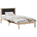 vidaXL Ágykeret fejtámlával Fekete 90 x 190 cm Tömör fenyőfa