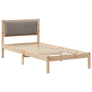 vidaXL Ágykeret fejtámlával Tópszínű 90 x 190 cm Tömör fenyőfa