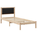 vidaXL Ágykeret fejtámlával Fekete 80 x 190 cm Tömör fenyőfa