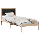 vidaXL Ágykeret fejtámlával Fekete 80 x 190 cm Tömör fenyőfa