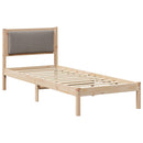 vidaXL Ágykeret fejtámlával Tópszínű 80 x 190 cm Tömör fenyőfa