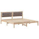 vidaXL Ágykeret fejtámlával Tópszínű 160 x 200 cm Tömör fenyőfa