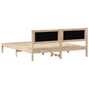 vidaXL Ágykeret fejtámlával Tópszínű 160 x 200 cm Tömör fenyőfa