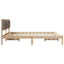 vidaXL Ágykeret fejtámlával Tópszínű 160 x 200 cm Tömör fenyőfa