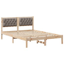 vidaXL Ágykeret fejtámlával Tópszínű 150 x 200 cm Tömör fenyőfa