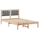 vidaXL Ágykeret fejtámlával Világosszürke 120 x 200 cm Tömör fenyőfa