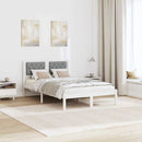 vidaXL Ágykeret fejtámlával Világosszürke 135 x 190 cm Tömör fenyőfa