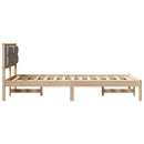 vidaXL Ágykeret fejtámlával Tópszínű 120 x 190 cm Tömör fenyőfa