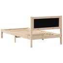 vidaXL Ágykeret fejtámlával Világosszürke 100 x 200 cm Tömör fenyőfa
