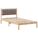 vidaXL Ágykeret fejtámlával Tópszínű 100 x 200 cm Tömör fenyőfa