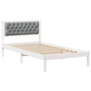 vidaXL Ágykeret fejtámlával Világosszürke 100 x 200 cm Tömör fenyőfa