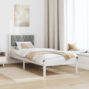 vidaXL Ágykeret fejtámlával Világosszürke 90 x 200 cm Tömör fenyőfa