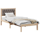 vidaXL Ágykeret fejtámlával Tópszínű 75 x 190 cm Tömör fenyőfa