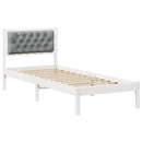 vidaXL Ágykeret fejtámlával Világosszürke 75 x 190 cm Tömör fenyőfa