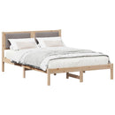 vidaXL Ágykeret Kárpitozott Fejtámlával Tópszínű 135 x 190 cm