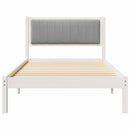 vidaXL Ágykeret Kárpitozott Fejtámlával Világosszürke 100 x 200 cm
