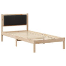 vidaXL Ágykeret Kárpitozott Fejtámlával fejtámlával Fekete 90 x 200 cm
