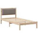 vidaXL Ágykeret Kárpitozott Fejtámlával Tópszínű 90 x 200 cm