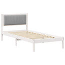 vidaXL Ágykeret Kárpitozott Fejtámlával Világosszürke 90 x 200 cm
