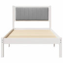 vidaXL Ágykeret Kárpitozott Fejtámlával Világosszürke 90 x 200 cm
