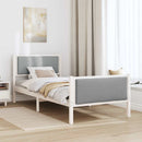 vidaXL Ágykeret fejtámlával Világosszürke 90 x 200 cm szövet