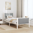 vidaXL Ágykeret fejtámlával Világosszürke 80 x 200 cm szövet