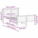 vidaXL Ágykeret fejtámlával Fekete 120 x 200 cm Tömör fenyőfa