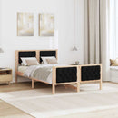 vidaXL Ágykeret fejtámlával Fekete 135 x 190 cm Tömör fenyőfa
