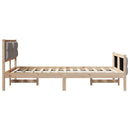 vidaXL Ágykeret fejtámlával Tópszínű 135 x 190 cm Tömör fenyőfa