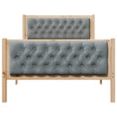 vidaXL Ágykeret fejtámlával Világosszürke 100 x 200 cm Tömör fenyőfa