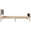 vidaXL Ágykeret fejtámlával Világosszürke 100 x 200 cm Tömör fenyőfa