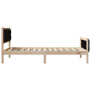 vidaXL Ágykeret fejtámlával Fekete 100 x 200 cm Tömör fenyőfa