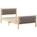 vidaXL Ágykeret fejtámlával Tópszínű 100 x 200 cm Tömör fenyőfa